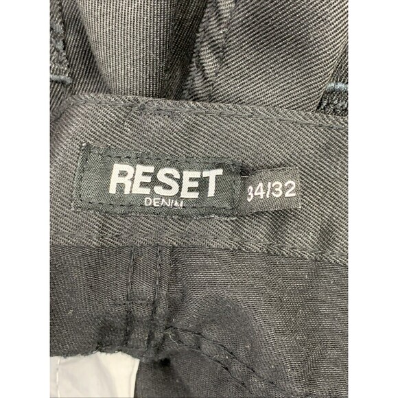 Reset Denim Light Weight Jeans Men's Size 34X32 Black Whiskering - Picture 4 of 16